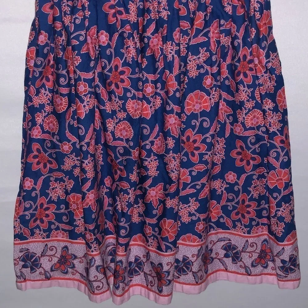 Gap Red & Blue Floral Print Dress